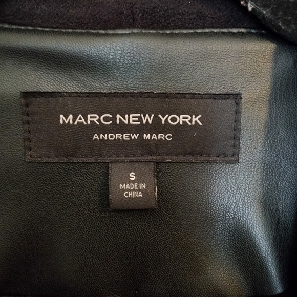 Black Faux Leather and Suade Cardigan Jacket/Coat - Picture 7 of 7